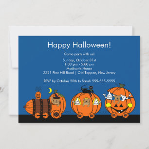 Uitnodiging van de Cute Halloween Train Party voor