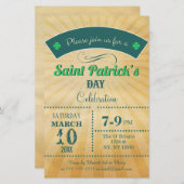 Uitnodiging van de de dag van de Retro St Patricks (Voorkant / Achterkant)