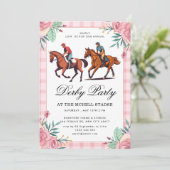 Uitnodiging van de Derby Horse Racing Party (Staand voorkant)