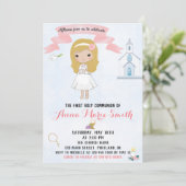 Uitnodiging van de eerste Heilige Communie (Staand voorkant)