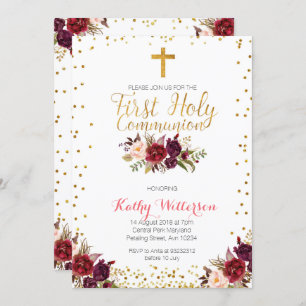 Uitnodiging van de eerste Heilige Communie van Ele