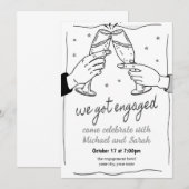 Uitnodiging van de Engagement Party (Voorkant / Achterkant)