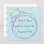 Uitnodiging van de Engagement Party (Voorkant / Achterkant)