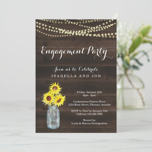 Uitnodiging van de Engagement Party - Rustige zonn (Staand voorkant)