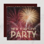 Uitnodiging van de Eve Party van het nieuwjaar (Voorkant / Achterkant)