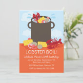 Uitnodiging van de Feast Party van Lobster (Staand voorkant)