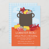 Uitnodiging van de Feast Party van Lobster (Voorkant / Achterkant)