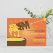 Uitnodiging van de Fondue Party - Kaas (Staand voorkant)