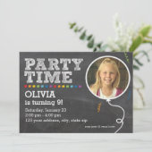 Uitnodiging van de Fotopartij van Chalkboard (Staand voorkant)