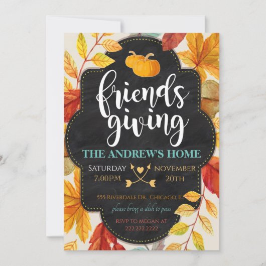 Uitnodiging van de Friendsgiving Party (Voorkant)