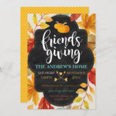 Uitnodiging van de Friendsgiving Party (Voorkant / Achterkant)