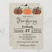 Uitnodiging van de Friendsgiving Party (Voorkant / Achterkant)