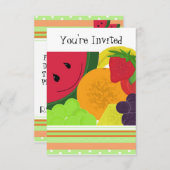 Uitnodiging van de Fun Fruit Party (Voorkant / Achterkant)