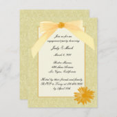 Uitnodiging van de Gele Flower Engagement Party (Voorkant / Achterkant)
