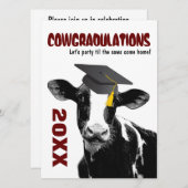 Uitnodiging van de graduatiepartij - Funny Cow in  (Voorkant / Achterkant)