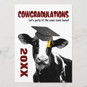 Uitnodiging van de graduatiepartij - Funny Cow in 
