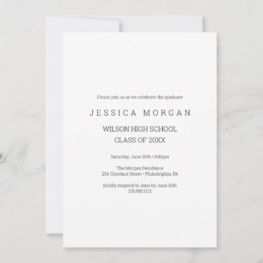 Uitnodiging van de Graduation Partij met Foto (Achterkant)