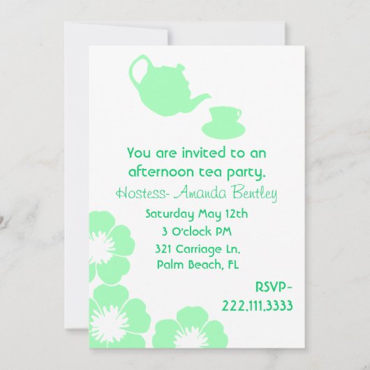 uitnodiging van de Groene en Witte Partij van het (Voorkant)