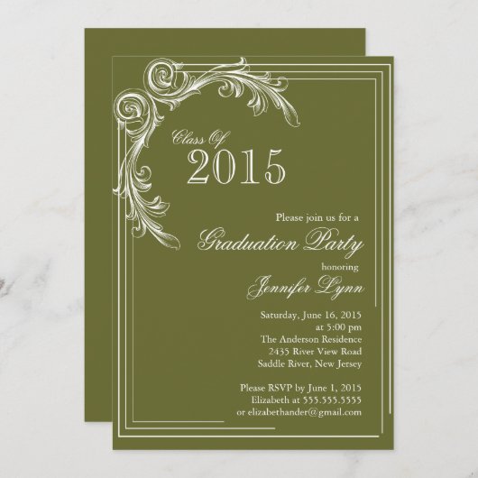 Uitnodiging van de  Groene GraduPartij (Voorkant / Achterkant)