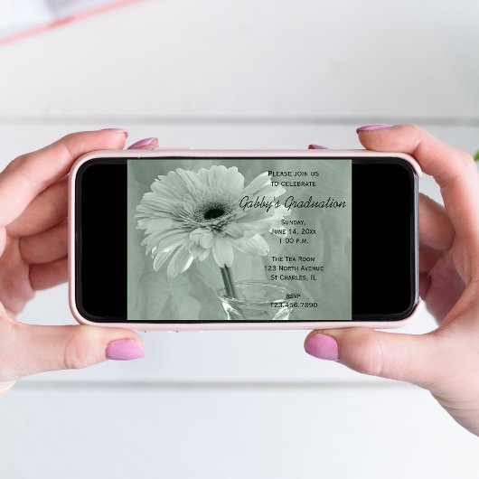 Uitnodiging van de Groene Inted Daisy Graduy Party
