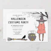 Uitnodiging van de Halloween Costume Party van Wit (Voorkant / Achterkant)