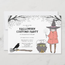 Uitnodiging van de Halloween Costume Party van Wit
