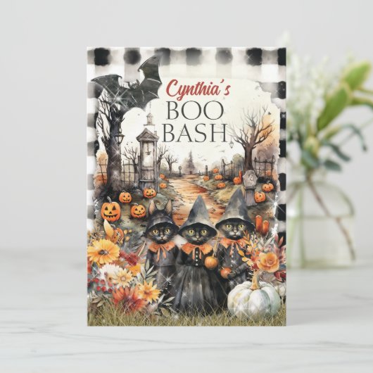 uitnodiging van de Halloween-partij (Staand voorkant)