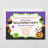 Uitnodiging van de Halloween-partij van kind (Voorkant)