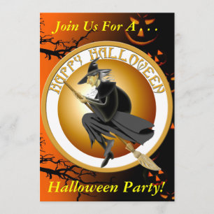 Uitnodiging van de Halloween Witch Party