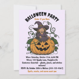 Uitnodiging van de Halloween Witch Party