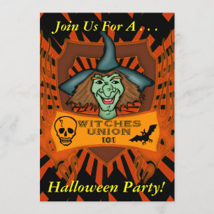 Uitnodiging van de Halloween Witch Party