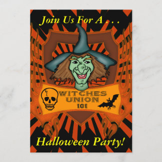 Uitnodiging van de Halloween Witch Party