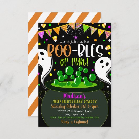 Uitnodiging van de Hallowen Party van kind (Voorkant / Achterkant)