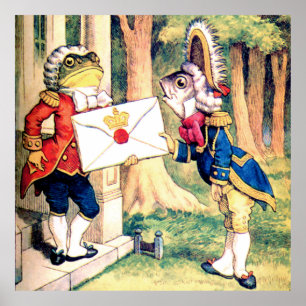 Uitnodiging van de hartenkoningin in Wonderland Poster