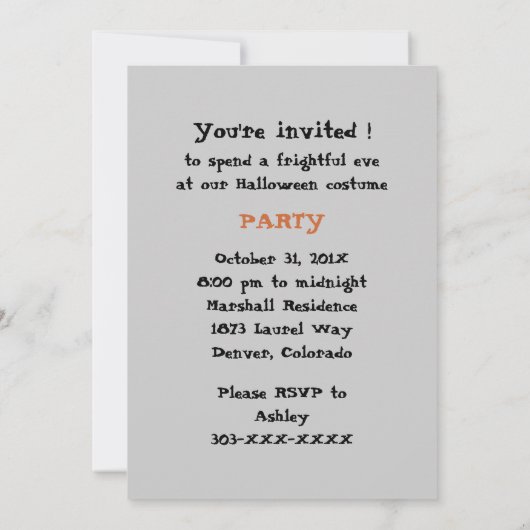 Uitnodiging van de heks- en Cauldron Halloween-par (Achterkant)