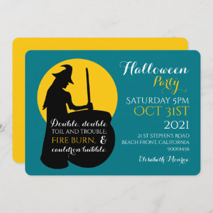 Uitnodiging van de heks- en Moon Magic Spell-parti