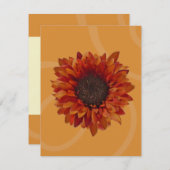 Uitnodiging van de herfst - Oranje zonnebloem (Voorkant / Achterkant)