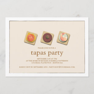 Uitnodiging van de kleine Bites Trio Tapas Party