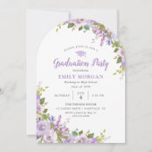 Uitnodiging van de lila Floral Gradual Party (Voorkant)