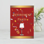 Uitnodiging van de Luxury Gold & Red Wine Retireme (Staand voorkant)