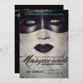 Uitnodiging van de Masquerade Party (Voorkant / Achterkant)
