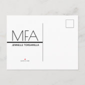 Uitnodiging van de MFA-graad Black Graduparty (Achterkant)