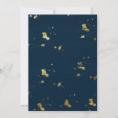 Uitnodiging van de Navy Blue Paint Gold Engagement (Achterkant)