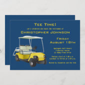 Uitnodiging van de Navy Gold Golf Cart (Voorkant / Achterkant)