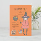 Uitnodiging van de Oranje halloween-partij van het (Staand voorkant)