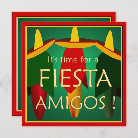 Uitnodiging van de partij Amigos Fiesta (Voorkant / Achterkant)