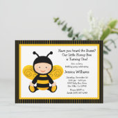 Uitnodiging van de partij Bee Birthday (Staand voorkant)