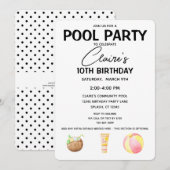 Uitnodiging van de partij Birthday Girl (Voorkant / Achterkant)