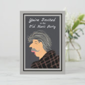 Uitnodiging van de partij Birthday Old Man (Staand voorkant)