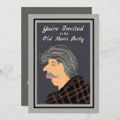 Uitnodiging van de partij Birthday Old Man (Voorkant / Achterkant)